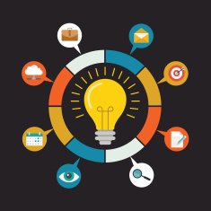 Flat style modern idea innovation light bulb infographic concept