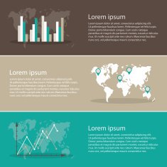 Horizontal banner - infographic elements