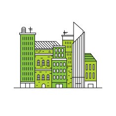 Building illustration line art N49