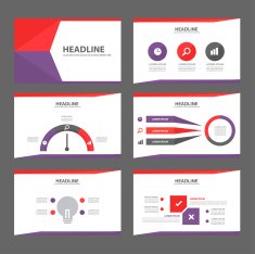 Purple and red multipurpose presentation templates