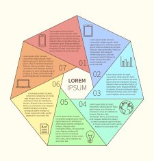 Polygonal infographic diagram N7