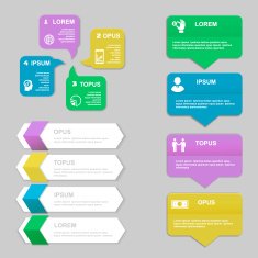 Infographics Design template Numbered banners horizontal cutout lines for graphic
