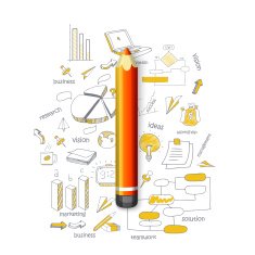 Creative business infographic elements with pencil N2