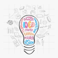 Various business infographic elements with bulb for Idea concept