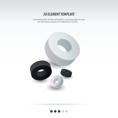 3d pipe Element Template design black and white color