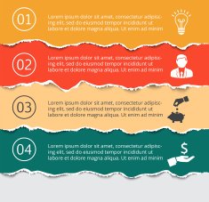 Vector torn pages for infographic N2