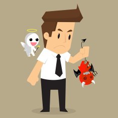 businessman shoulder devil and angel N2