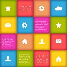 colorful squared infographic ui design