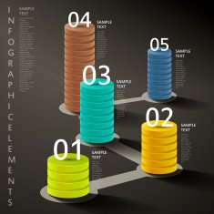 abstract 3d tower infographics N3