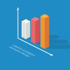 Infographics graph element Isometric design chart Statistics icon for data