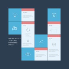 Infographics template Menu options elements Material design layout Line art N3