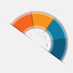 Infographic Semicircle Text Areas 4 Positions
