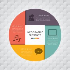 Circle square infographic