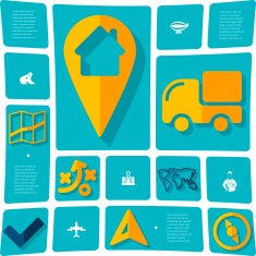 navigation flat infographic N34