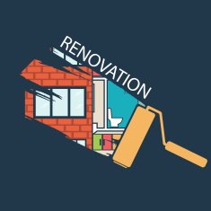Renovation House remodeling flat design Vector N8