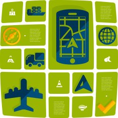 navigation flat infographic N37