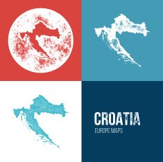 Croatia Grunge Retro Map