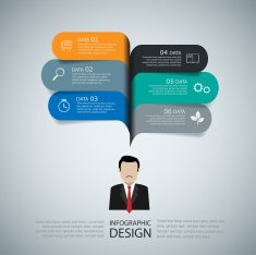 Modern infographic business speech template style Vector illustration N2