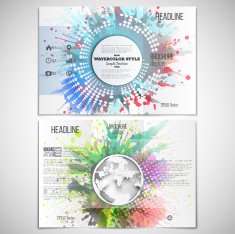 Vector set of tri-fold brochure design template on both N29