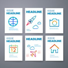 Templates Design Set of Web Mail Brochures Mobile Technology Infographic N317