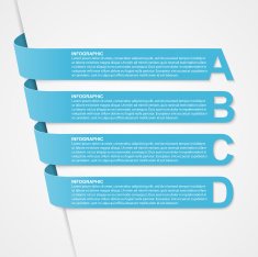 Abstract 3D options ribbons infographic