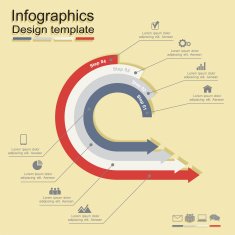 Infographic report template with lines and icons Vector N16