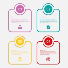 Vector illustration infographics linear squares Flat design