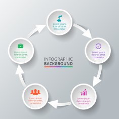 Vector circle element with arrows for infographic