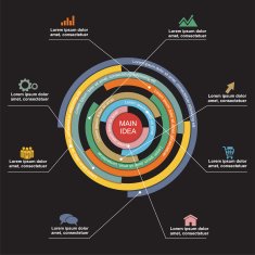 Infographic report template with lines and icons Vector N17