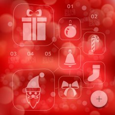 Christmas infographic with unfocused background N169