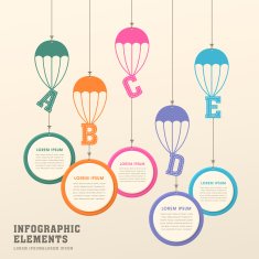 creative parachute infographics design