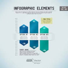 Infographic Elements Arrow Bar Chart - Blue