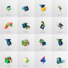 Modern geometric design temlates universal diagram banner number options workflow N11