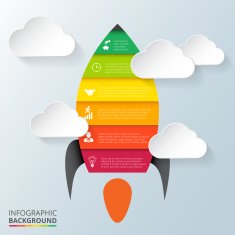 Vector rocket element for infographic