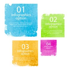 Watercolor Infographic Templates for Business Vector Illustratio N3