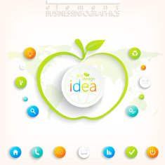 Modern green infographic design with place for your text workflow