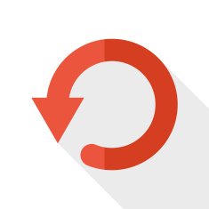 refresh flat icon with long shadow