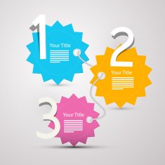 Vector progress steps for tutorial
