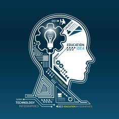 Creative head abstract circuit technology infographic vector N2