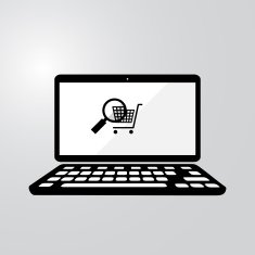 vector of magnificent glass searching for shoping on notebook
