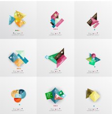 Set of paper graphic layouts N58