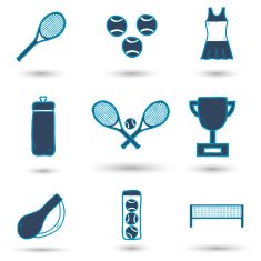 Set of hand drawn tennis icons