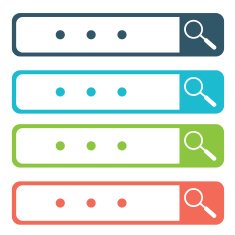Set of search bars flat web design elements