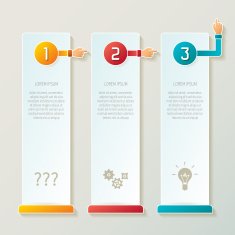 Abstract vector 3 steps infographic template in 3D style N3