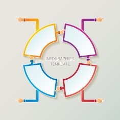 Abstract vector 4 steps infographic template in 3D style N3