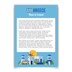 Greece Landmarks and cultural features flat banner design N2