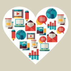 Blog concept illustration in flat design style N4