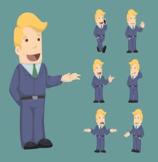 set of businessman characters poses N22