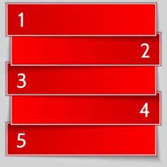 Vector red paper enumerated banner list N2