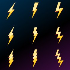 Vector Set of Thunder Lighting Icons N7